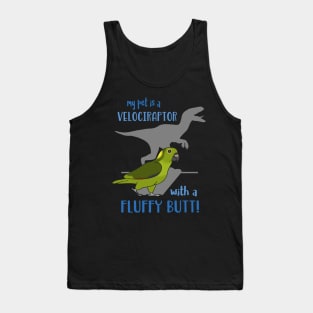 Velociraptor with a Fluffy Butt Yellow Naped Amazon Parrot Tank Top